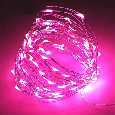 

Светодиодная гирлянда LTL Капля росы длина 10м 100led Pink на батарейки