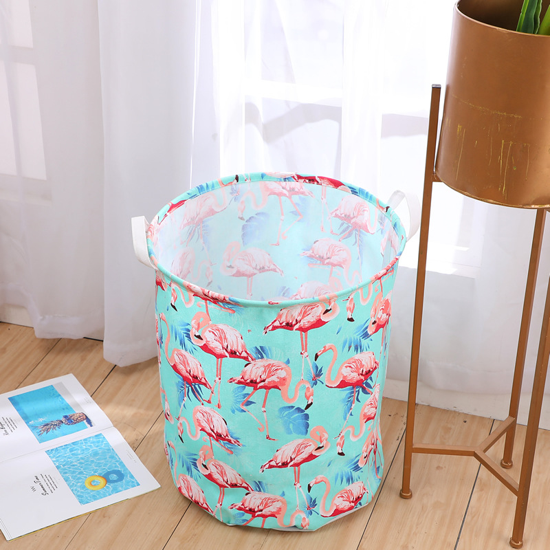 

Корзина для игрушек, белья, хранения Tropical pink flamingo Berni Home Голубой (57272)