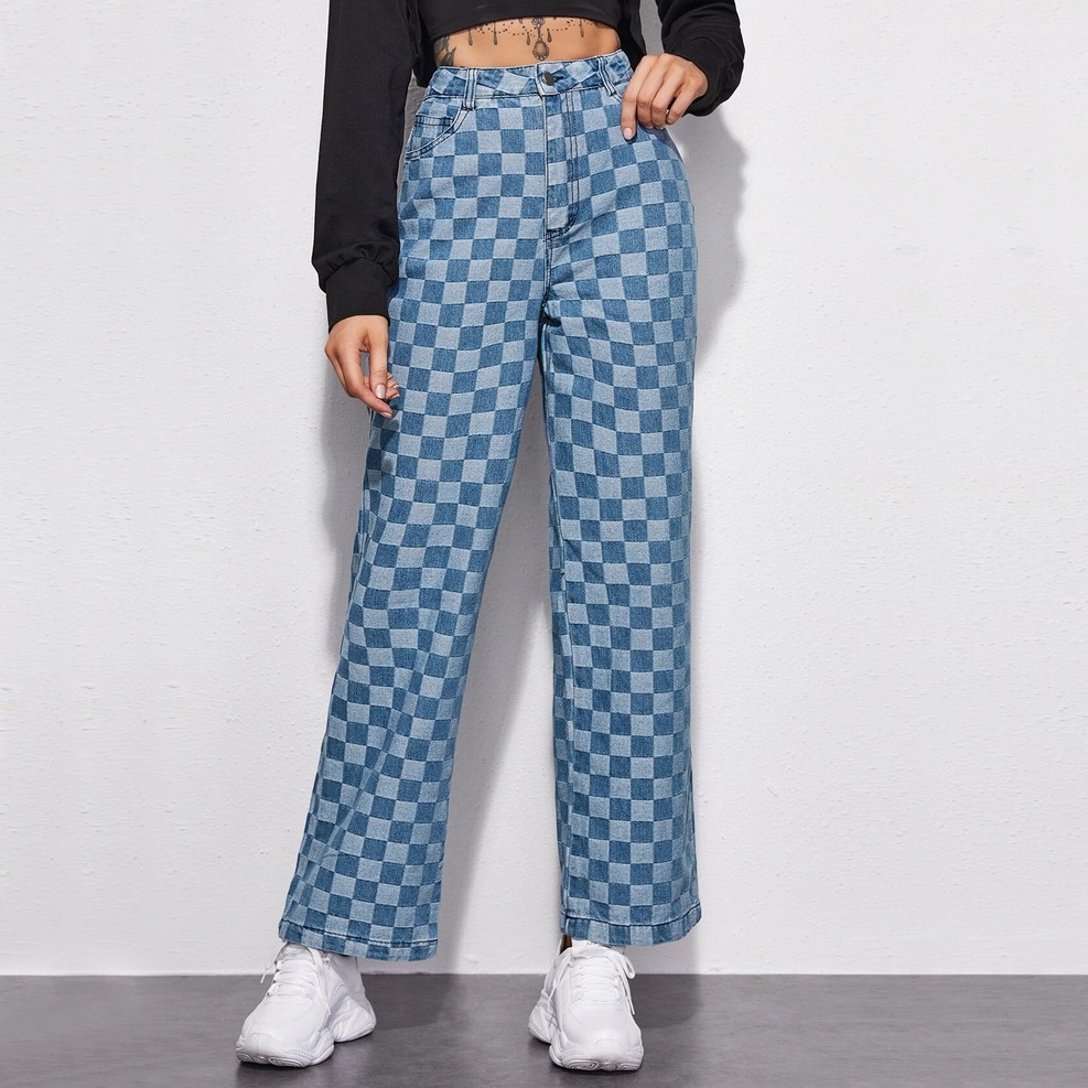 

Джинсы женские из фактурного денима Square Berni Fashion (M) Голубой