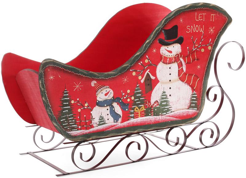 

Декоративные сани "Let it snow" 73см дерево+металл, красные Bona BD-808-010