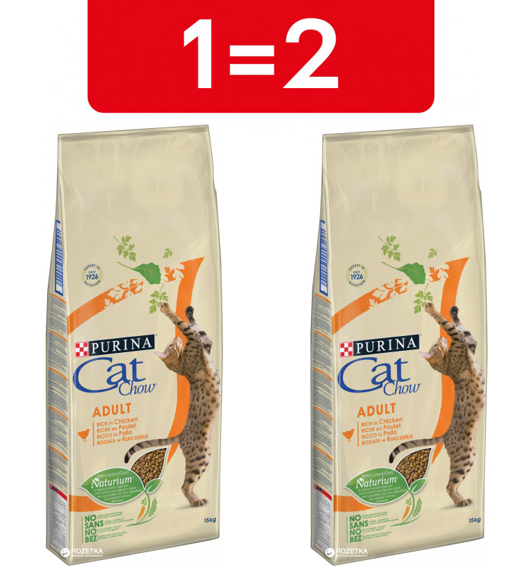 

Благотворительный набор сухого корма для кошек Purina Cat Chow 15 кг + 15 кг