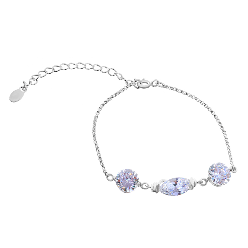 

Серебряный браслет Silvex925 16+5 см с фианитом (вес 4.3 г) модели Б2Ф/419