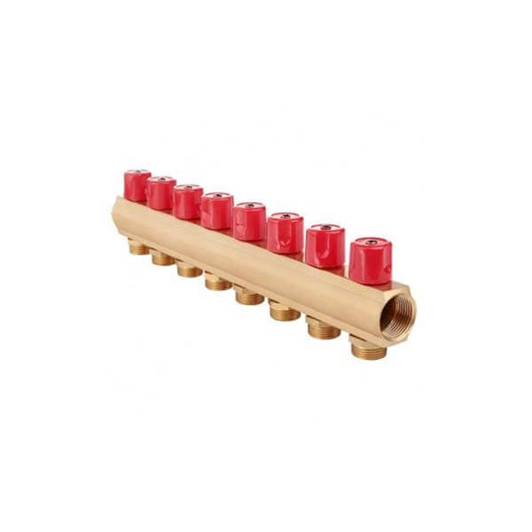 

Балка коллекторная с вентилями FADO 1"X3/4"x7