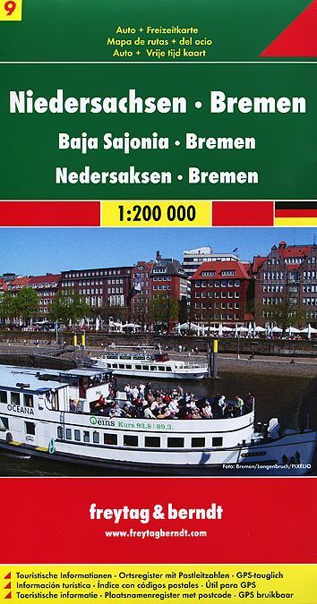 

Lower Saxony and Bremen: Road Map and Leisure Map