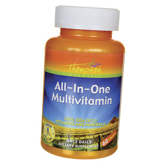 

Мультивитамины, All-In-One Multivitamin, Thompson 60капс (36412020)