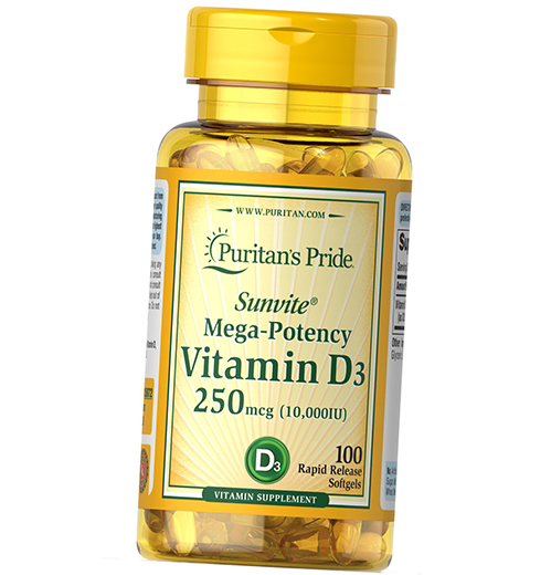 

Витамин Д3, Холекальциферол, Vitamin D3 10000, Puritan's Pride 100гелкапс (36367132)