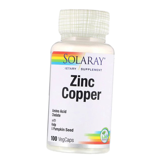 

Цинк Медь, Zinc Copper, Solaray 100вегкапс (36411024)