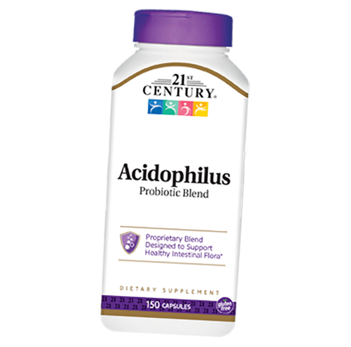 

Смесь Пробиотиков, Acidophilus Probiotic Blend, 21st Century 150капс (69440002)