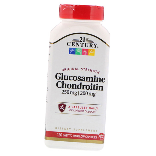 

Глюкозамин Хондроитин, Glucosamine Chondroitin, 21st Century 120капс (03440001)