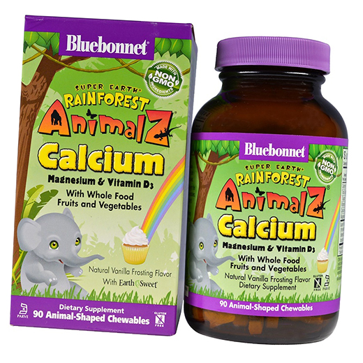 

Кальций Магний Витамин Д3 для детей, Animalz Calcium, Bluebonnet Nutrition 90таб Ваниль (36393080)