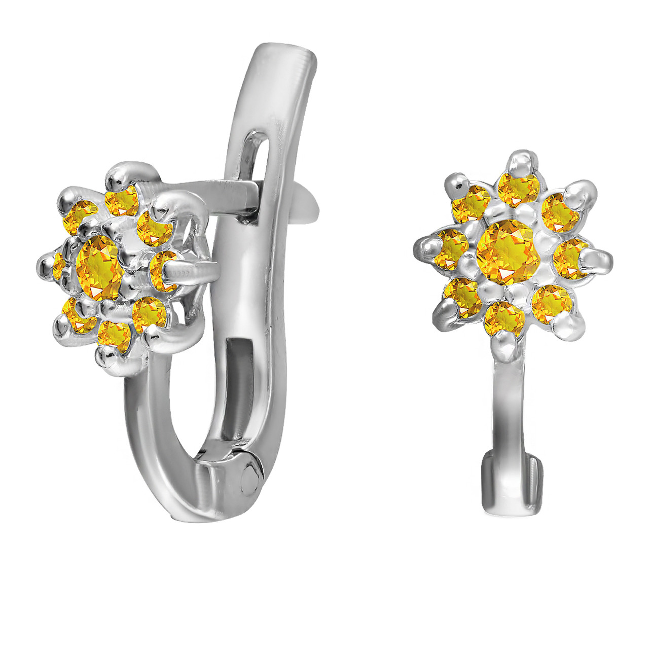 

Серьги из серебра с кубическими циркониями Twiddle Jewelry Желтый 1.58 г (С003ж)