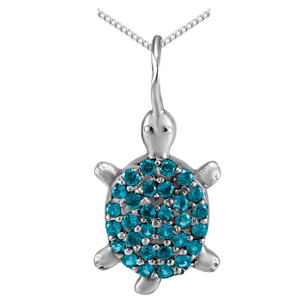 

Кулон из серебра с кубическими циркониями Twiddle Jewelry Голубой 1.12 г (П118г)