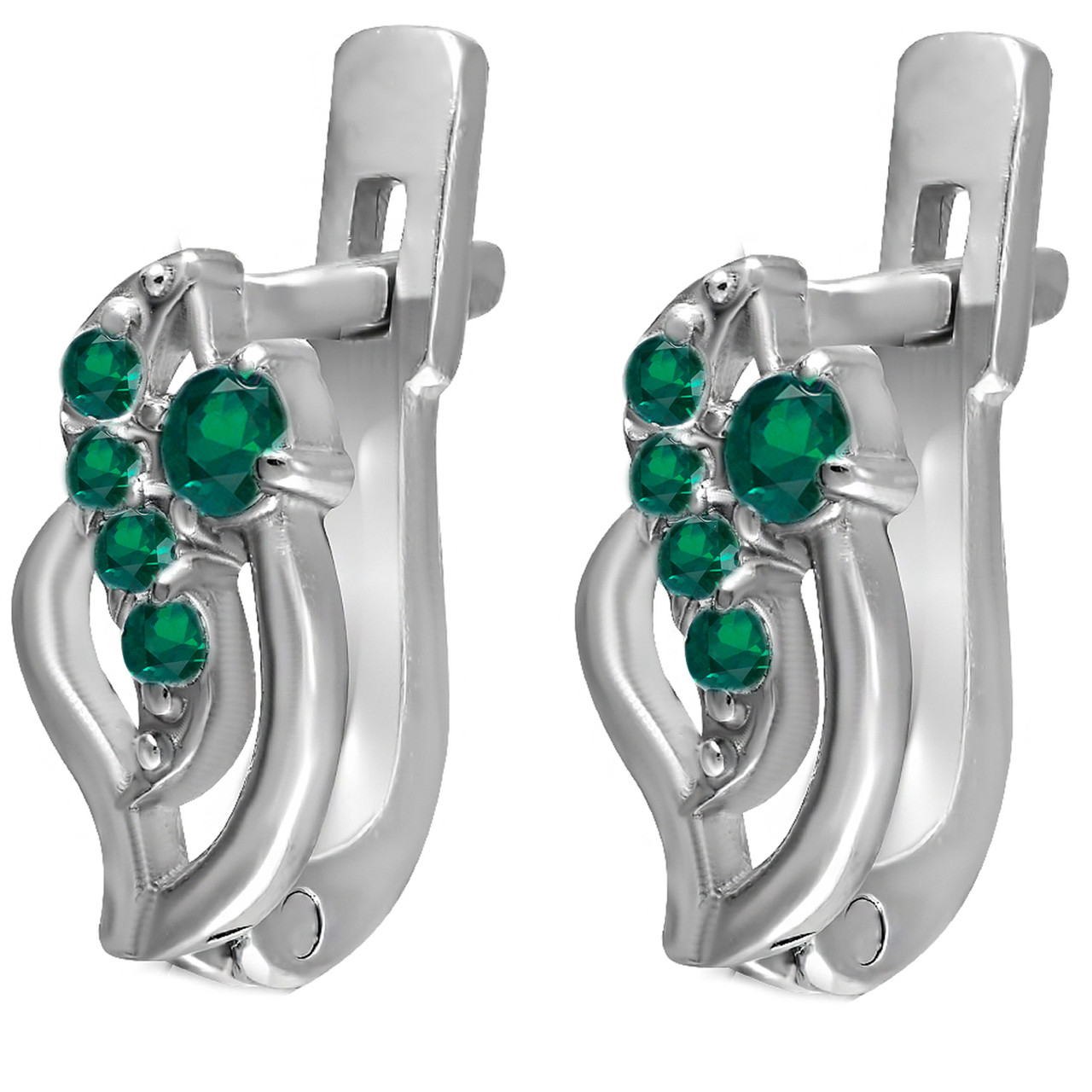 

Серьги из серебра с кубическим цирконием Twiddle Jewelry Зеленый 1.13 г (С026з)