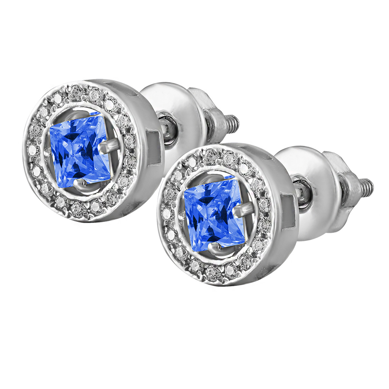 

Серьги из серебра Twiddle Jewelry с синим и белыми кубическими циркониями 2.55 г (С037с)