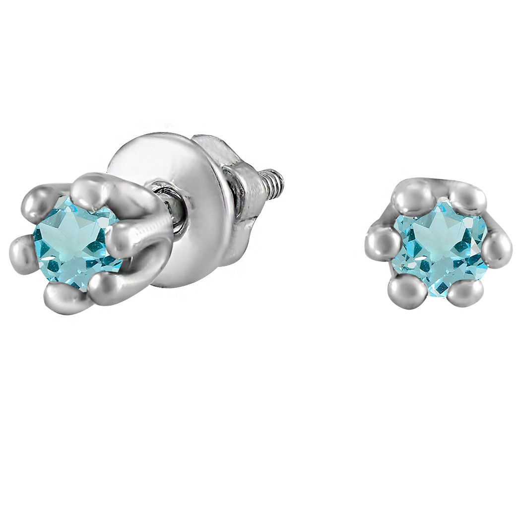 

Серьги из серебра с цирконием голубой Twiddle Jewelry 1.05 г (С041г)