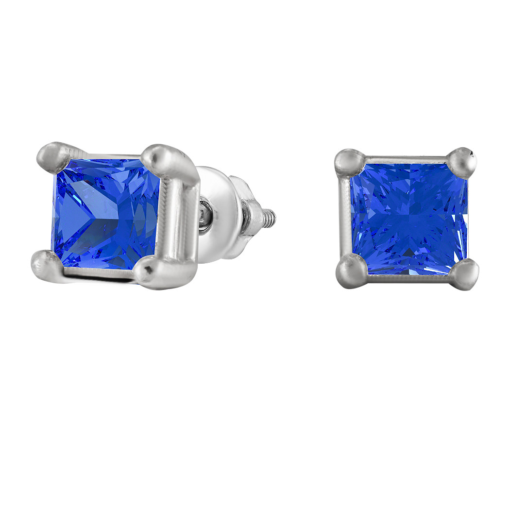

Серьги из серебра с кубическим цирконием Twiddle Jewelry Синие 1.18 г (С012с)
