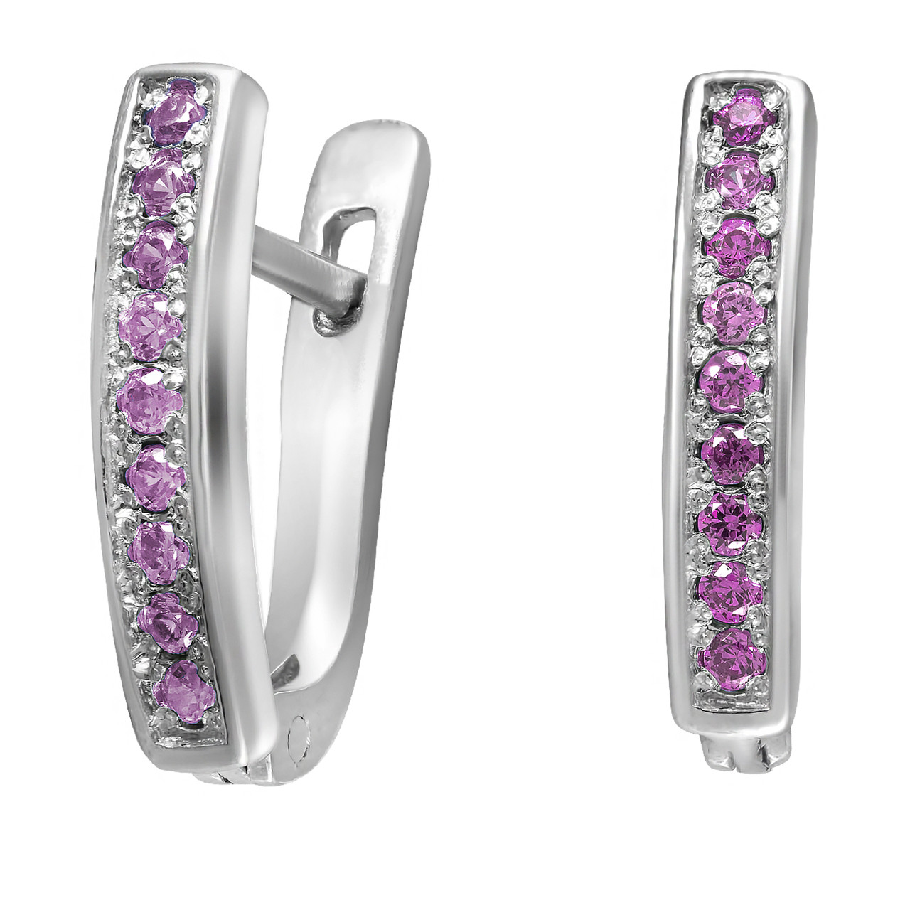 

Серьги из серебра с кубическими циркониями Twiddle Jewelry Фиолетовый 1.72 г (С034ф)