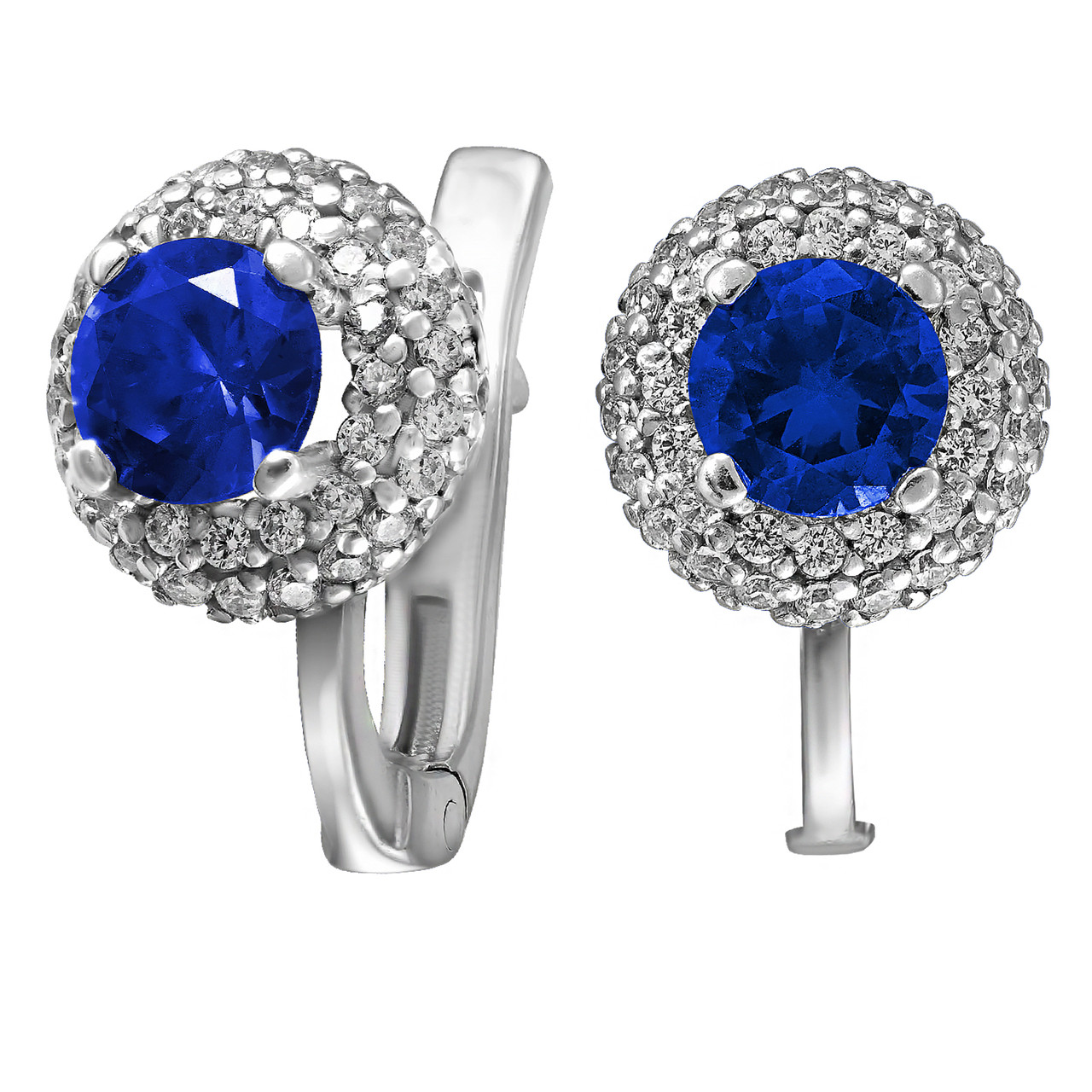 

Серьги из серебра с кубическим цирконием Twiddle Jewelry Синий 3.3 г (С006с)