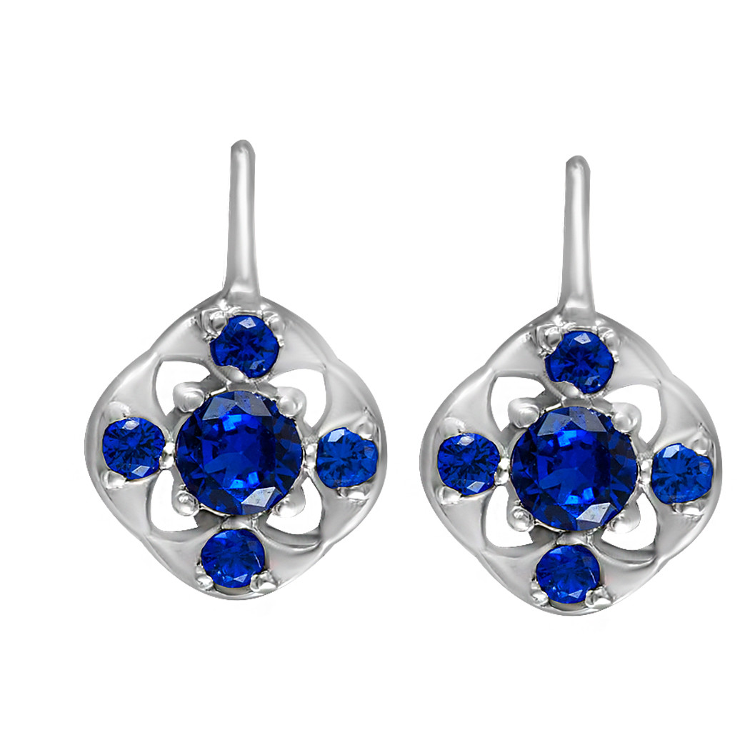 

Детские серьги из серебра с куб. циркониями Twiddle Jewelry Синий 1.33 г (С033с)