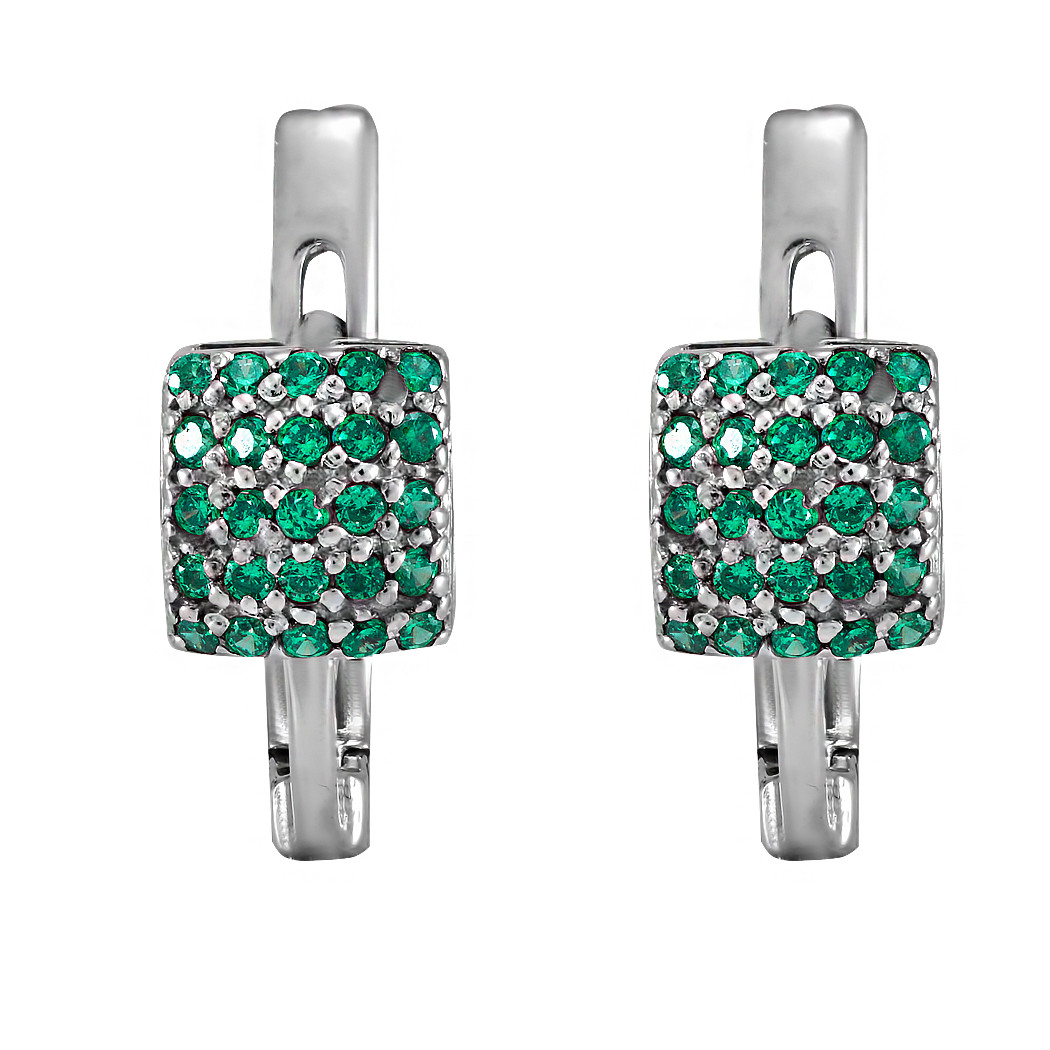 

Серьги из серебра с кубическим цирконием Twiddle Jewelry Зеленый 1.66 г (С002з)