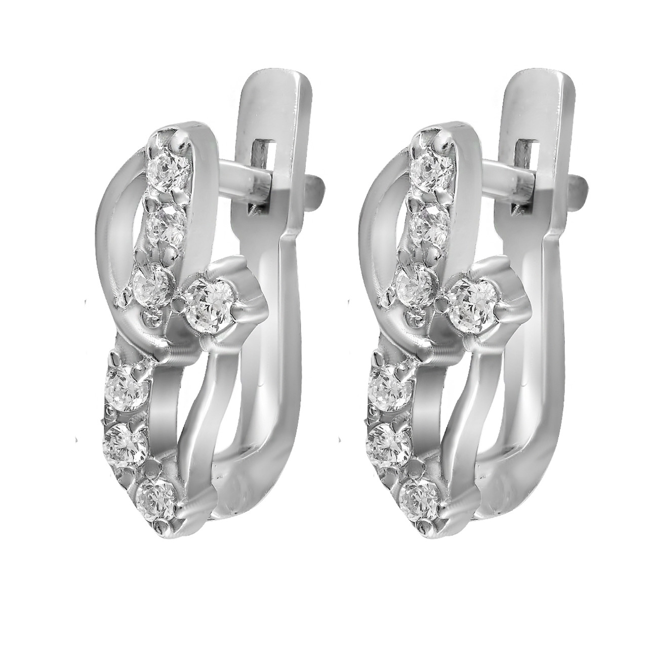 

Серьги Twiddle jewelry с кубическим цирконием 1.17 г (С024)