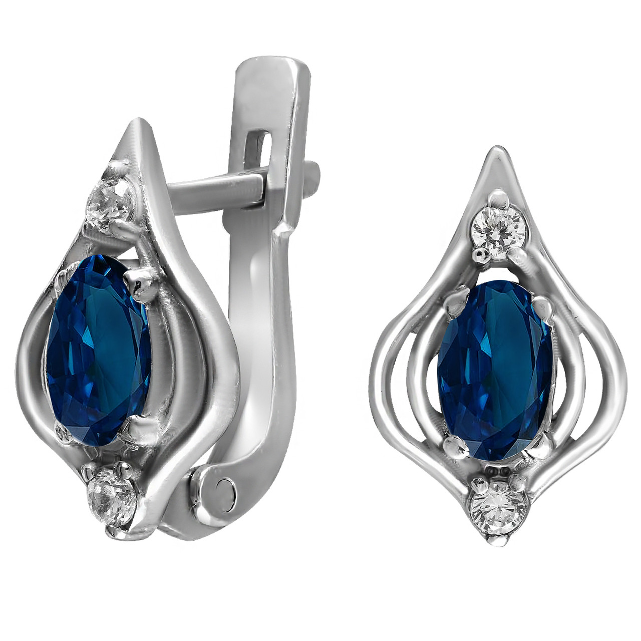 

Серьги из серебра с кубическим цирконием Twiddle Jewelry Синий 1.2 г (С020с)