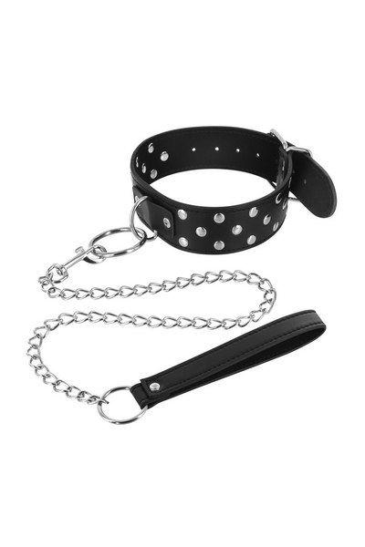 

Чокер заклепками и с поводком Fetish Tentation Rivets and Leash