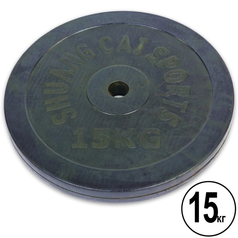

Диск обрезиненный Shuang Cai Sports 15кг (d-30мм), код: TA-1446-15S-S52