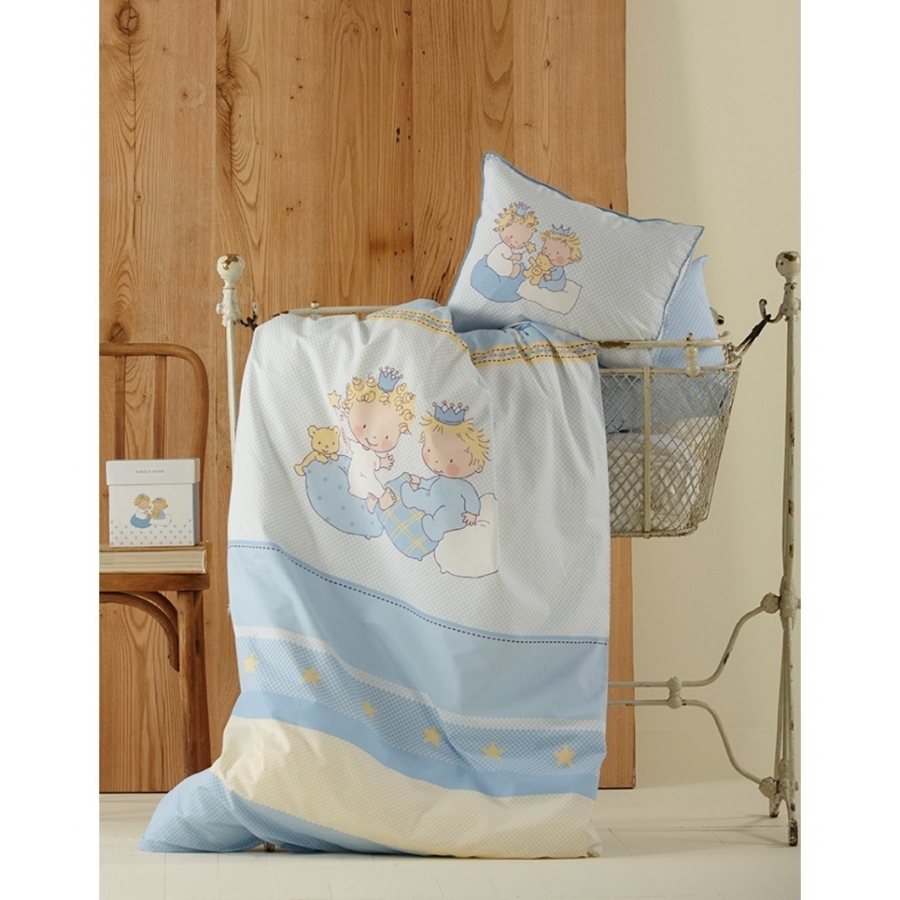 

Постельное белье для младенцев Karaca Home - Mini перкаль голубое