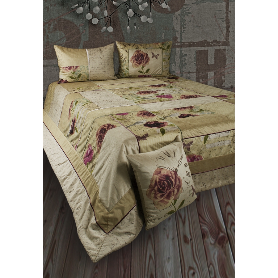 

Покрывало с наволочками Karaca Home - Pink Time Country полиэстер 100% 250*260