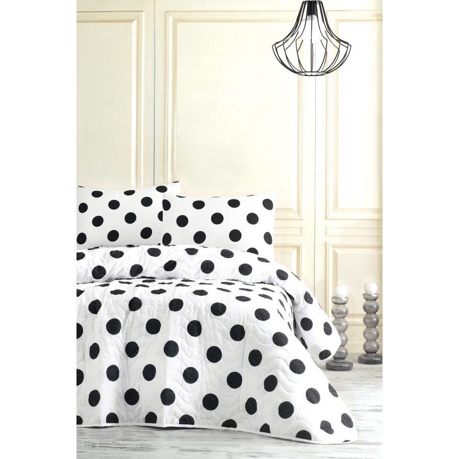 

Покрывало стеганное с наволочкой Eponj Home B&W - Point 160*220