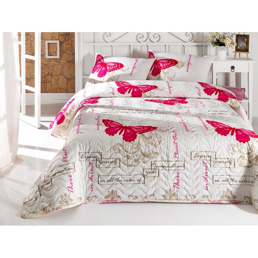 

Покрывало стеганное с наволочкой Eponj Home - Cocona a.krem кремовый 160*220