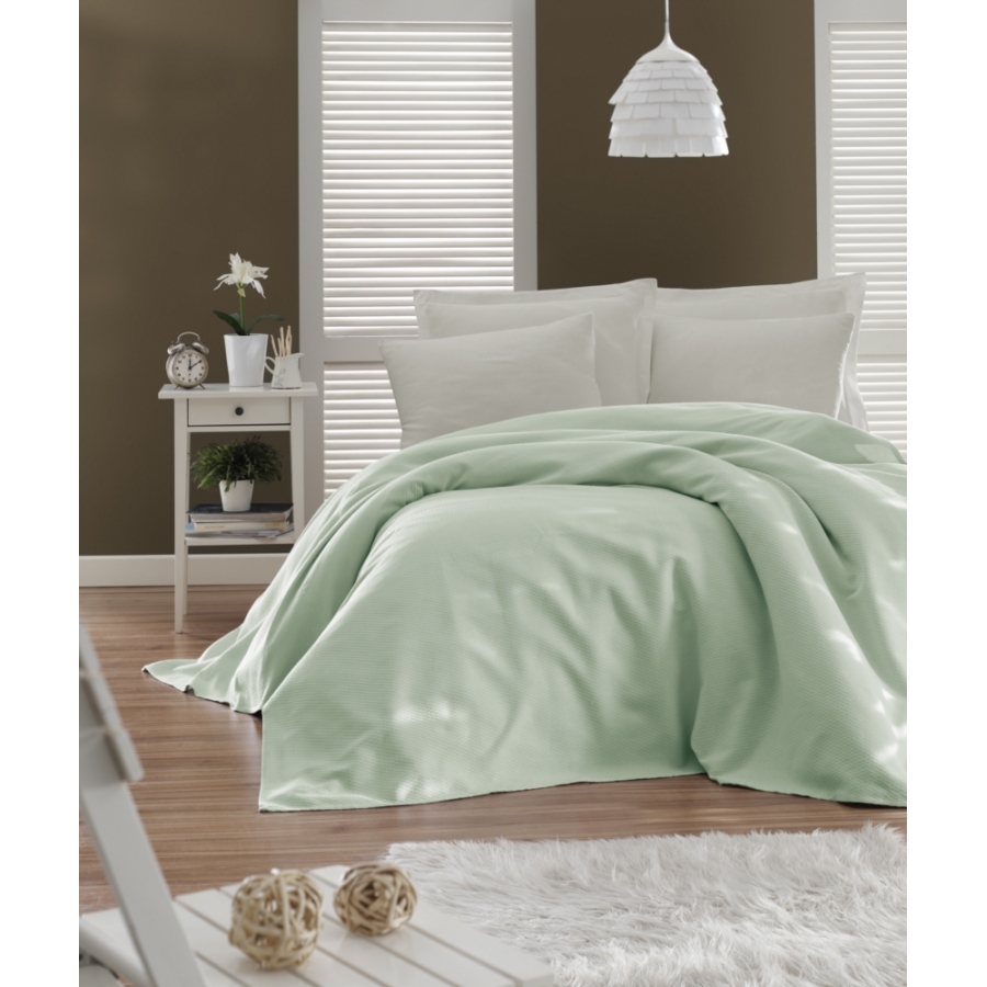 

Покрывало пике Enlora Home - Casuel mint ментоловый вафельное 200*235