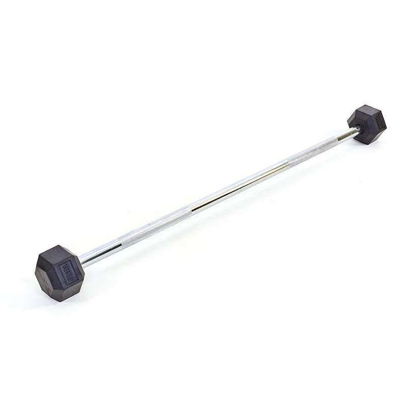 

Штанга фиксированная CrossGym Rubber Hexagon Barbell 10 кг, код: TA-6230-10