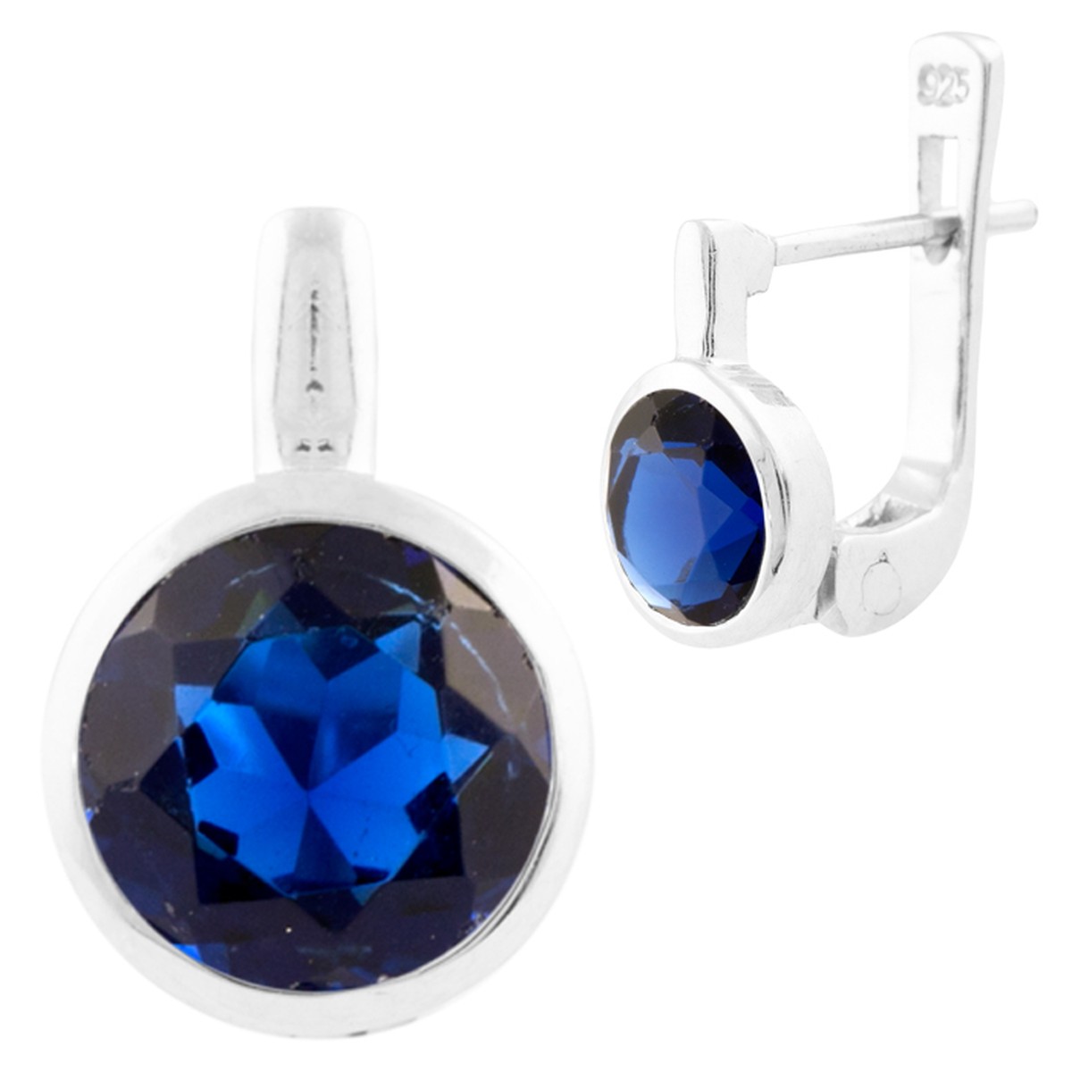 

Серебряные серьги MG с сапфиром nano