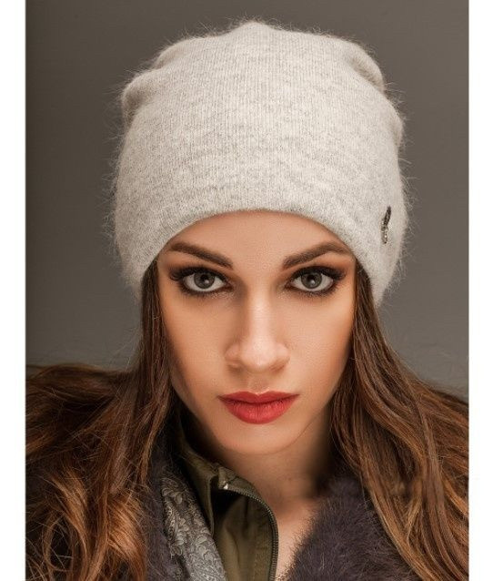 

Зимняя шапка Leks ОГ 54-56 см женская ангоровая на флисе 5364-Ассорти светло-серая
