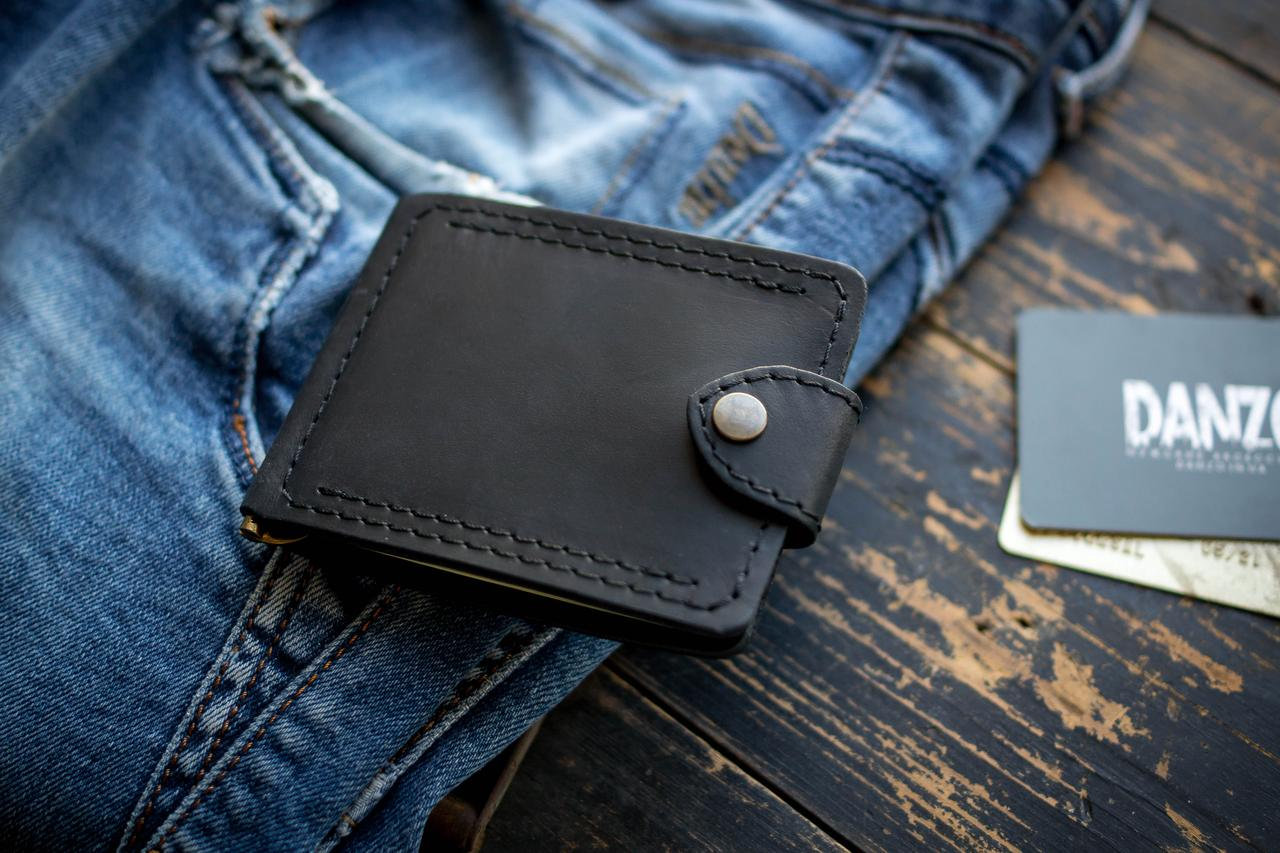 

Зажим для денег кожаный mod.Porter black + ПОДАРОК