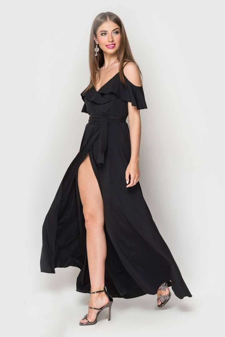 

Вечернее черное платье с пышной юбкой Veles универсальный (S/L) черный 43413020