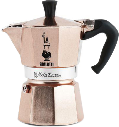 

Гейзерная кофеварка Bialetti Moka E на 3 чашки Розовое золото