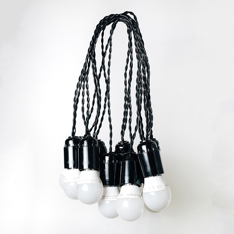 

Ретро гирлянда из ламп Soft Light 5 метров 10 ламп LED с влагозащитой Черная (black01-3 )