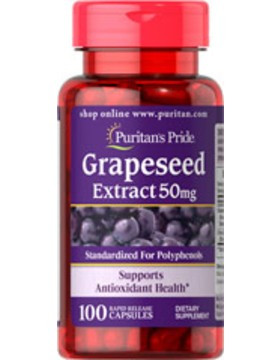 

Антиоксидант Puritan's Pride Grapeseed Extract 100 мг 200 капсул (103352)