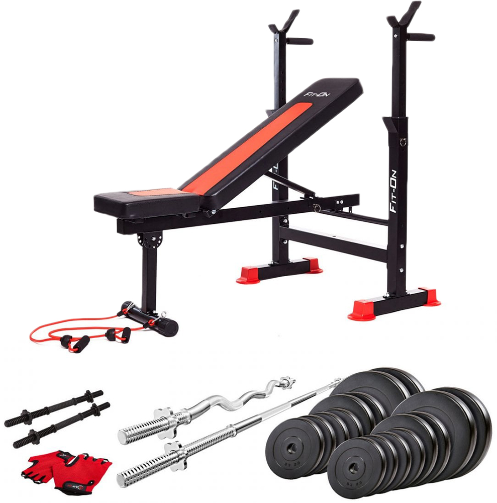 

Скамья тренировочная Fit-On FN-S101 + штанга и гантели 100 кг (2110-0022)