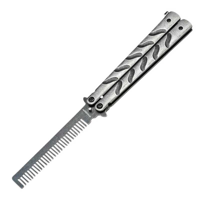 

Нож бабочка, балисонг тренировочный Boker Magnum Balicomb лезвие-расческа (длина: 221мм,лезвие: 97мм),стальной