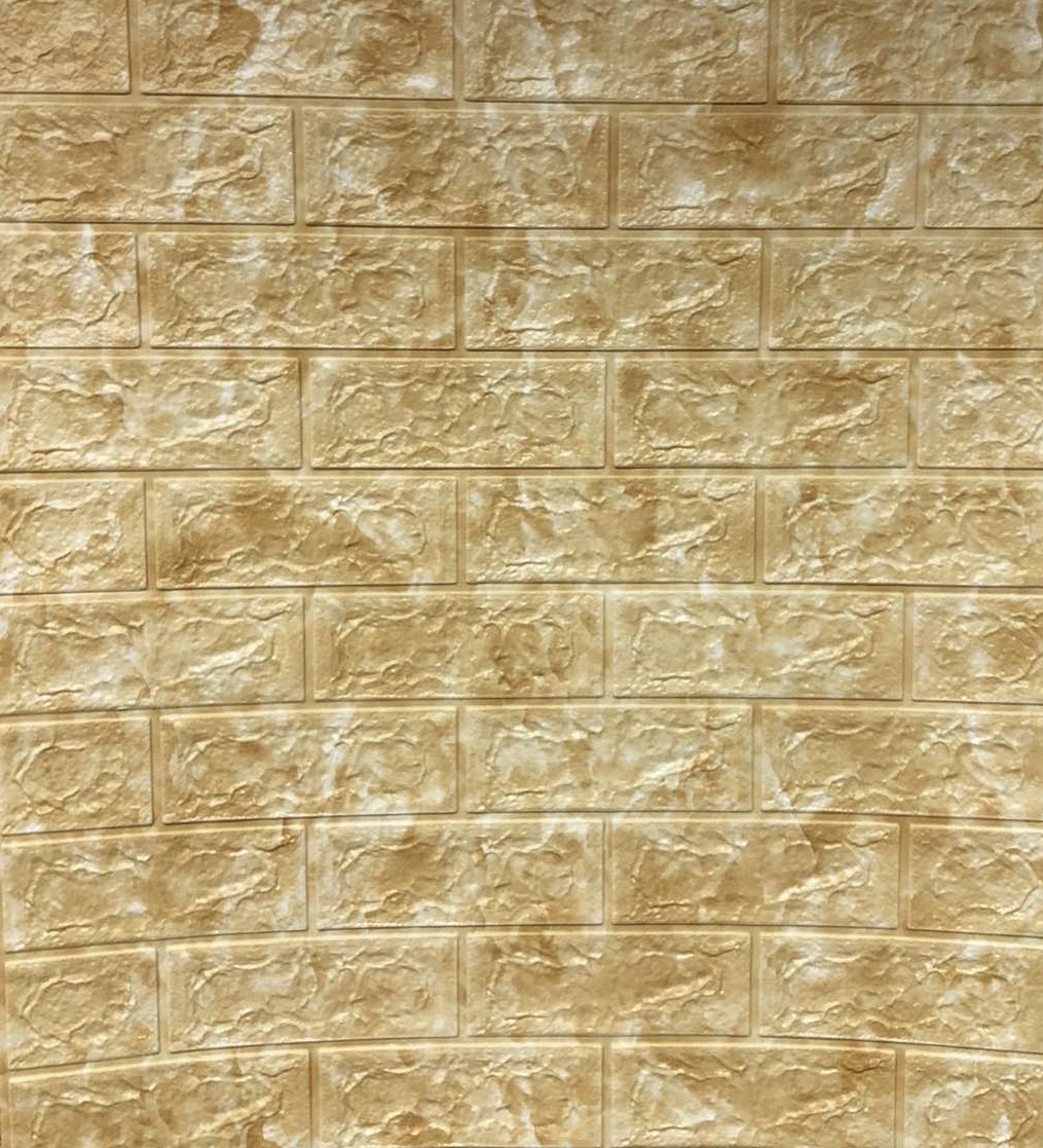 

Самоклеящаяся 3D панель обои Комплект 10шт. Sticker Wall 700x770x7мм. Шумоизоляционные Гипоалергенные Сертифицированные Бежевый мрамор кирпич