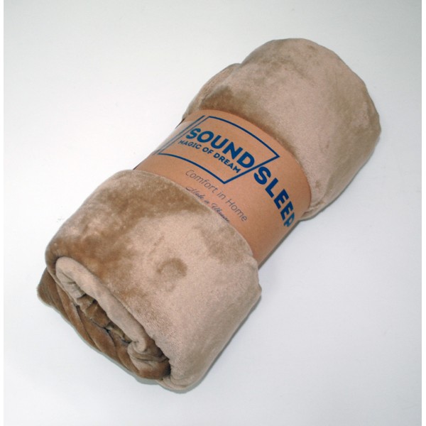 

Плед флисовый SoundSleep Softness бежевый 200х220 см