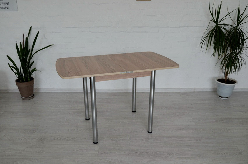 

Стол раскладной Тавол Овале 60 см х 70 см х 75 см овальный ноги металл хром Ясень