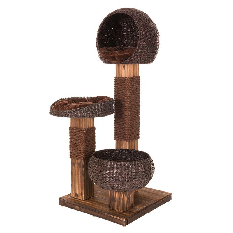

Игровой комплекс для котов Smoked wood из обожженной древесины коричневый