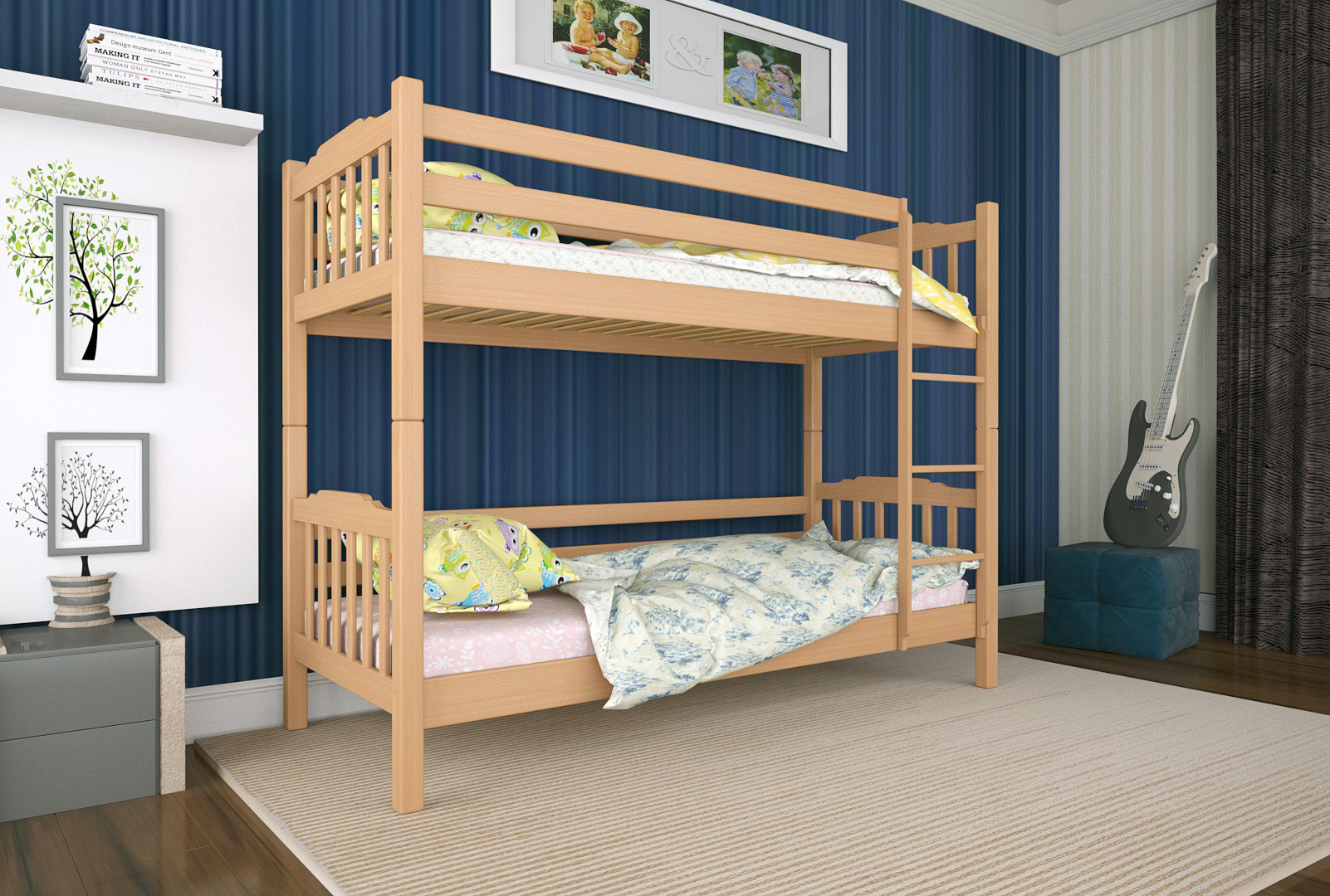 Простые деревянные кровати нары