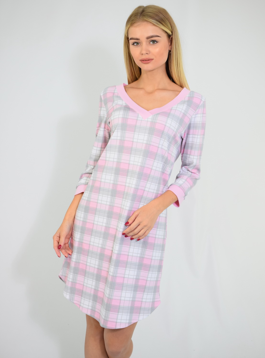 

Сорочка N.EL розовая клетка XXL (артикул 970-19)