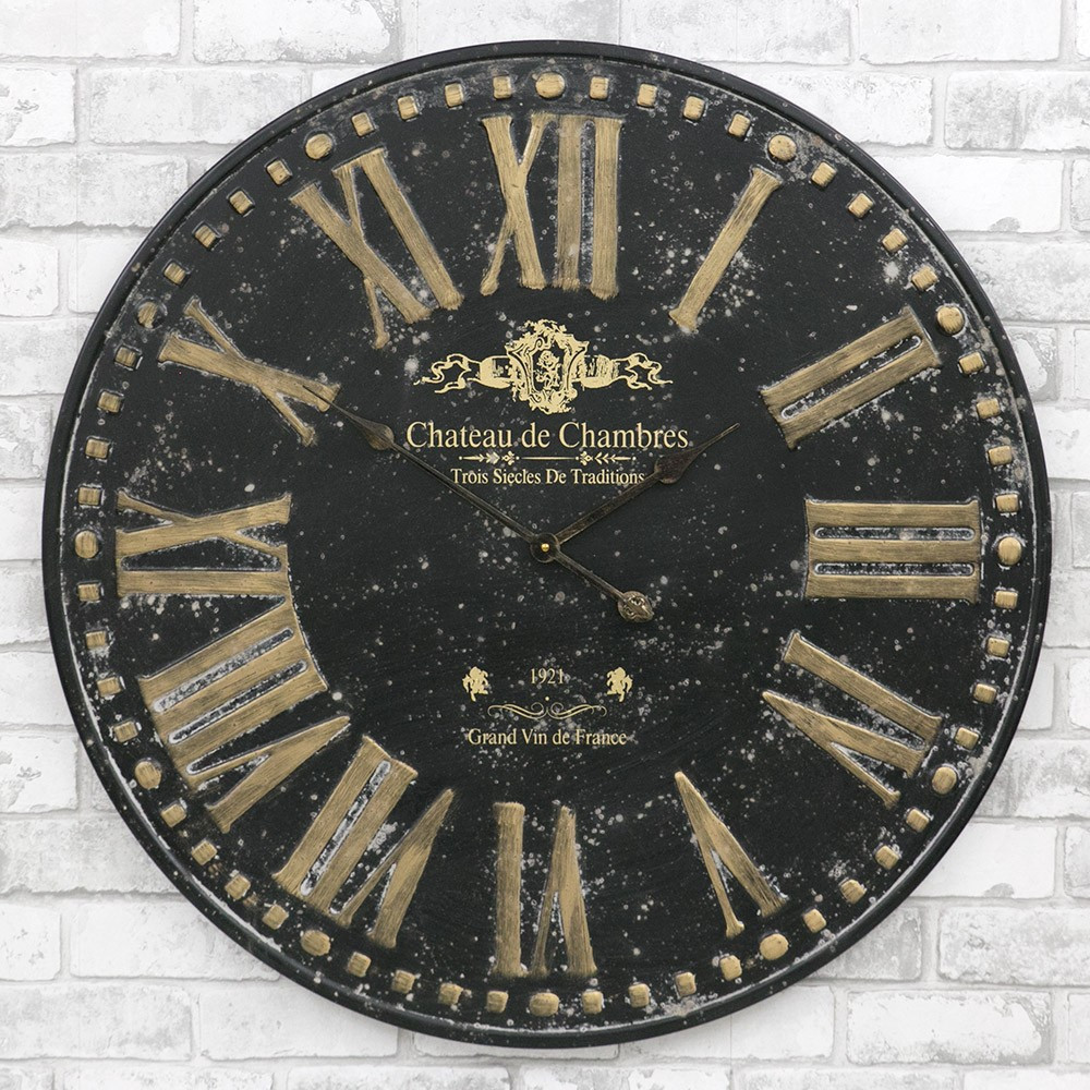 

Часы настенные металлические в стиле ретро Gothic gold 80